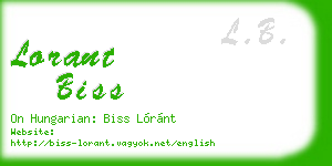 lorant biss business card